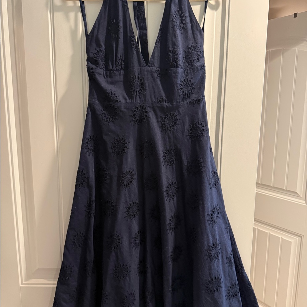 J. Crew Blue Lace Midi Dress
